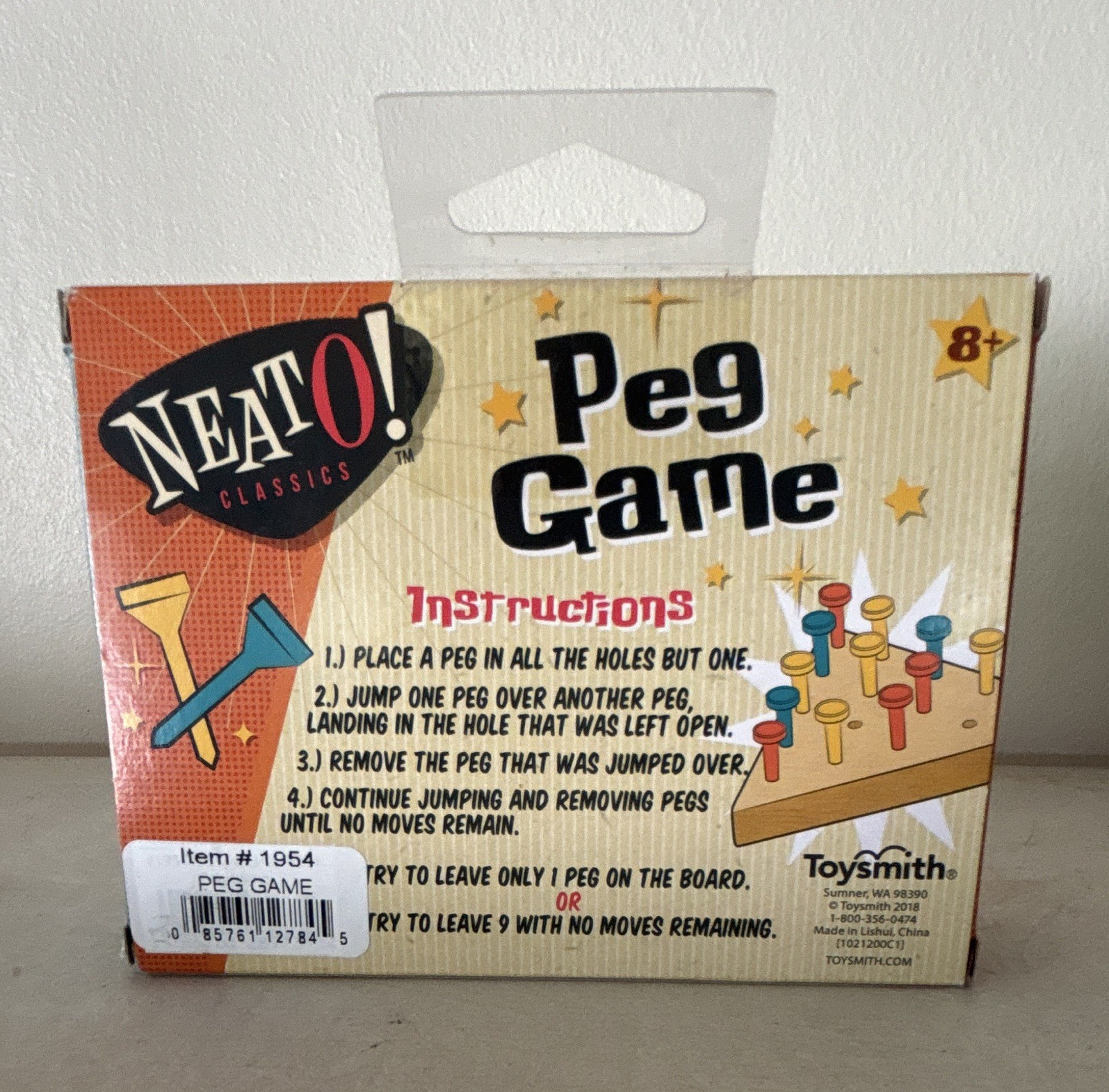 Toysmith Peg Game Classic Wooden Puzzle Complete Game Ages 8+ MPN 1954