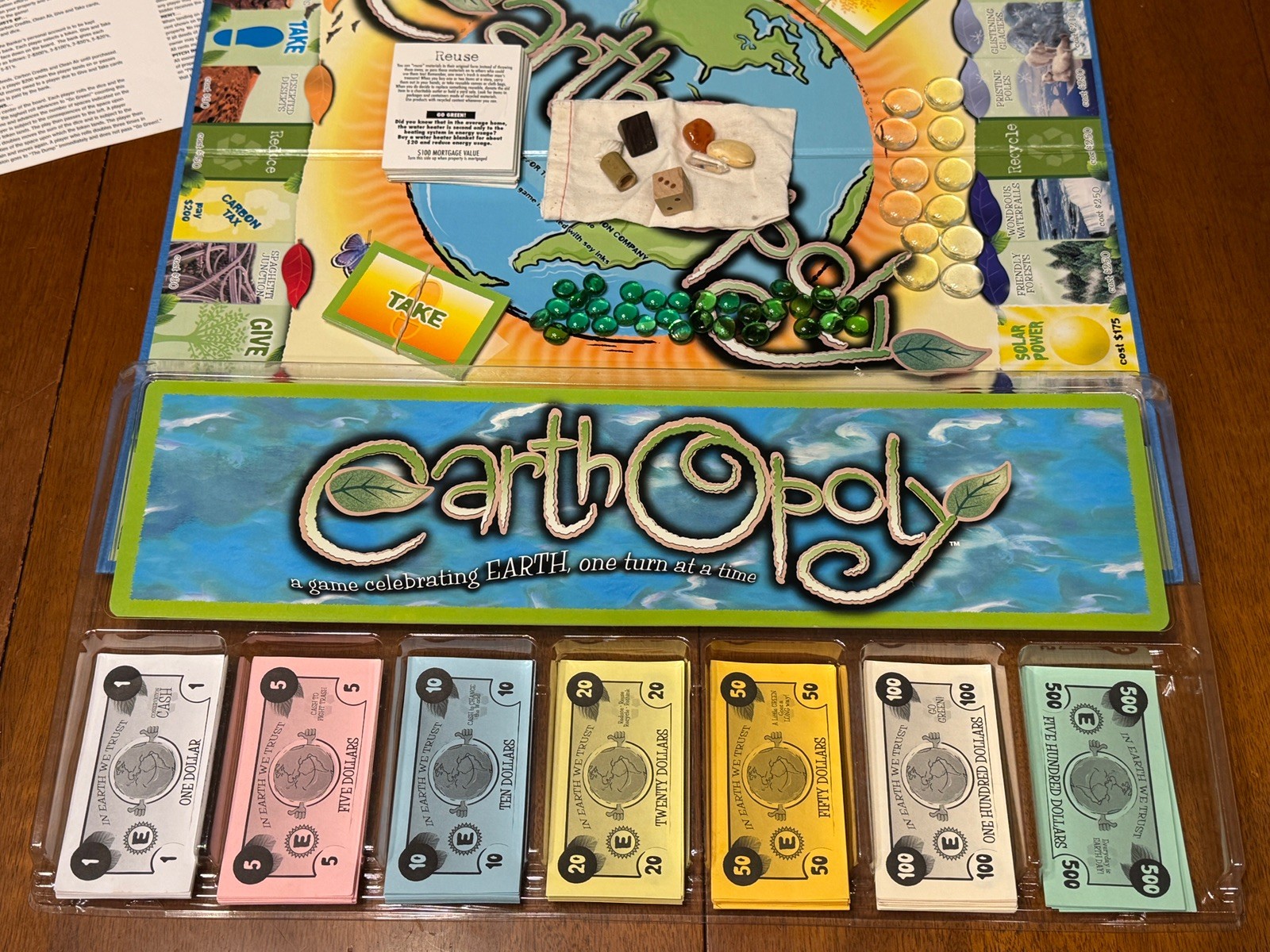Earth Opoly Board Game by Late for the Sky Complete See Photos Rare
