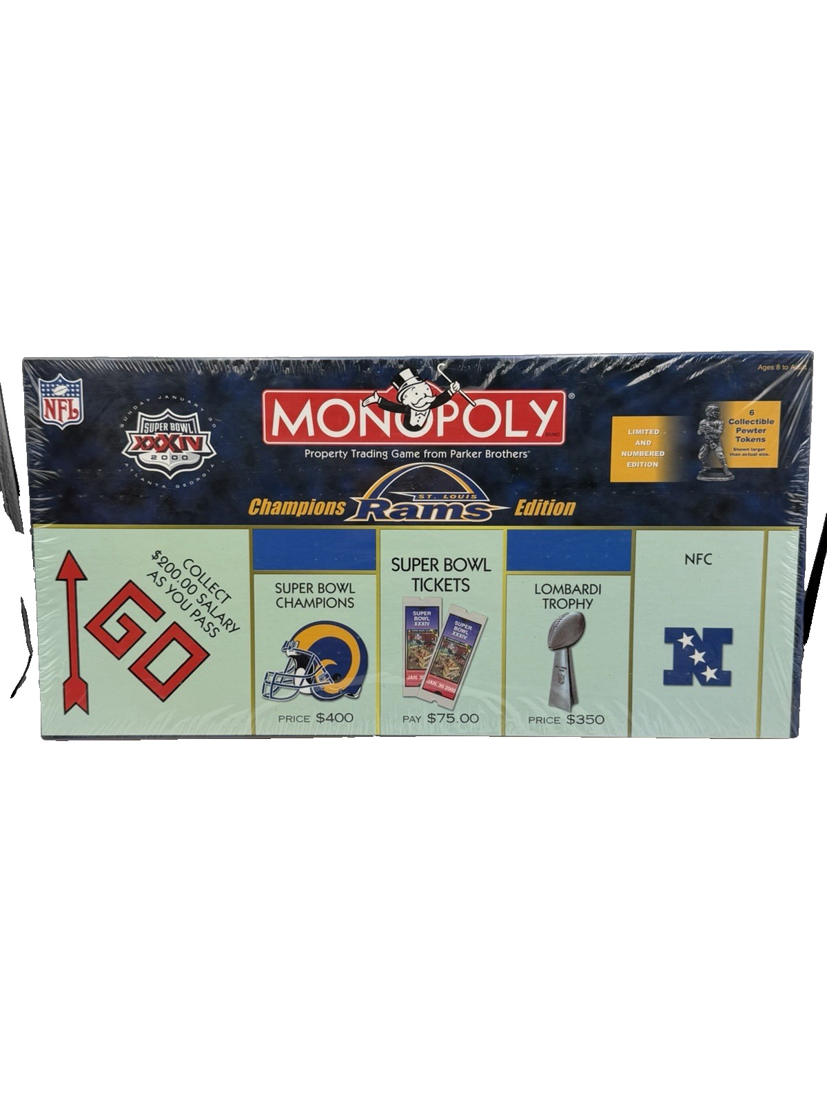 Sealed 2000 St Louis Rams Champions Edition Monopoly NFL Super Bowl XXXIV 34