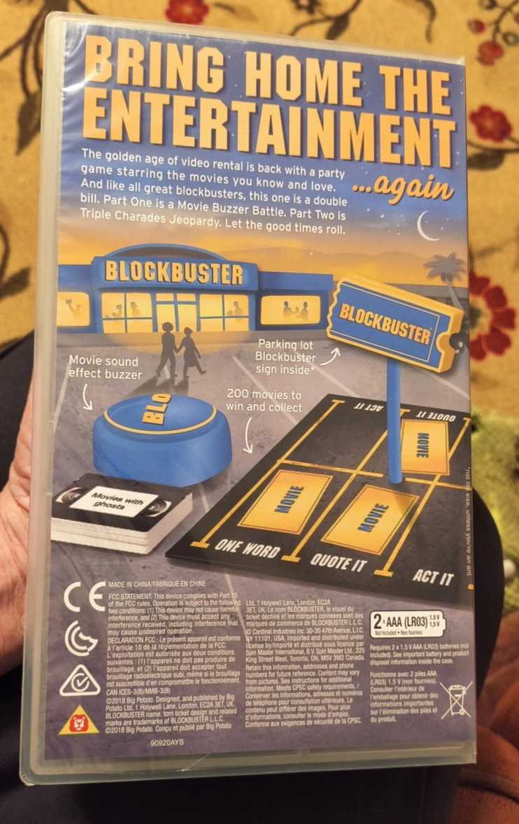Blockbuster Party Game Movie & TV Theme, Video Games, 4+ Players, 12+CLEAN