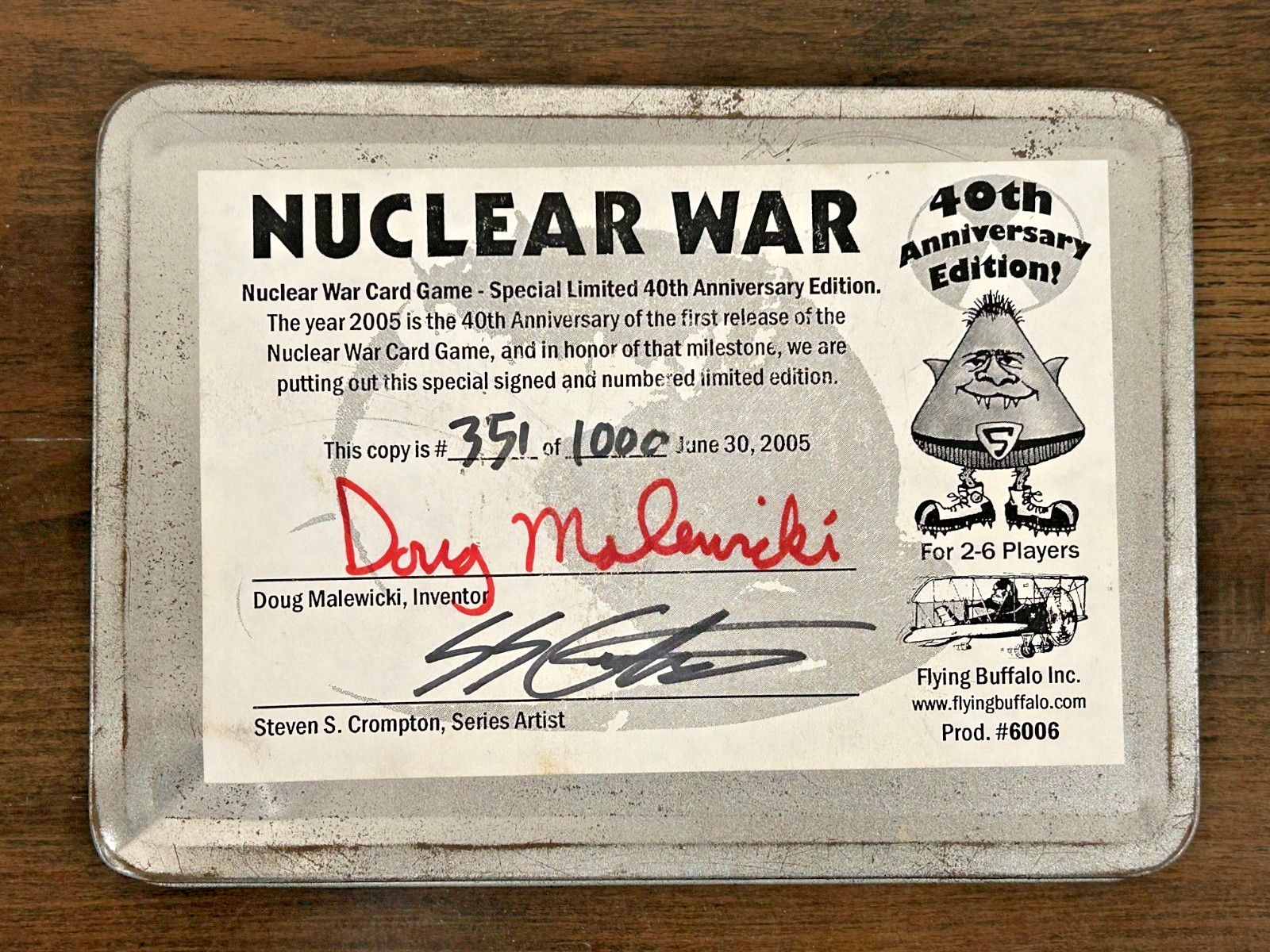 Flying Buffalo – Nuclear War 40th Anniversary Edition (#351/1000) – COMPLETE!
