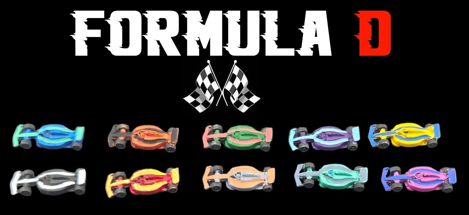 Formula D 10 painted miniature cars F1 / 10 cars F1 (20mm) painted