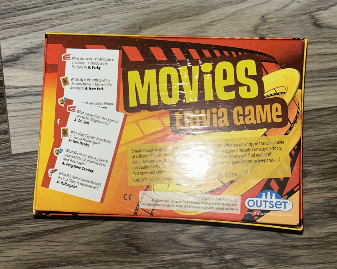 Movies Trivia Game by Outset New Sealed Free Shipping