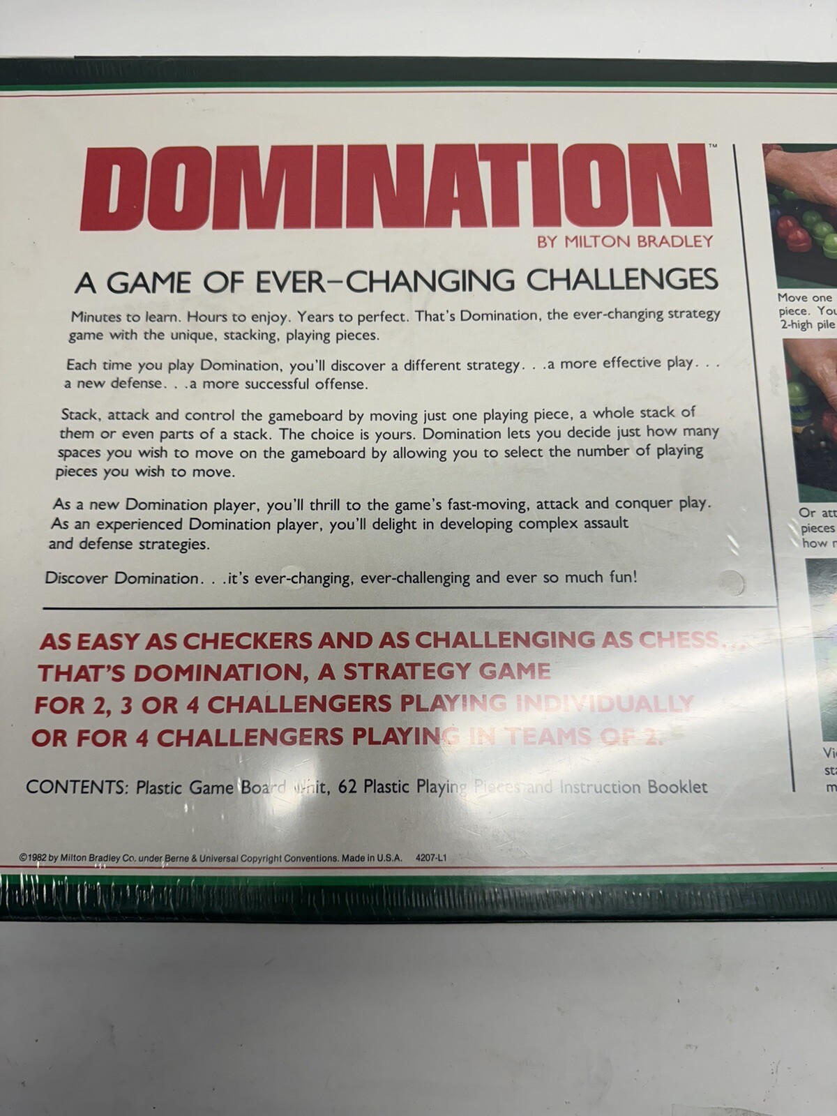 VINTAGE FACTORY SEALED RARE DOMINATION BOARD GAME MILTON BRADLEY MB ’80s 4207