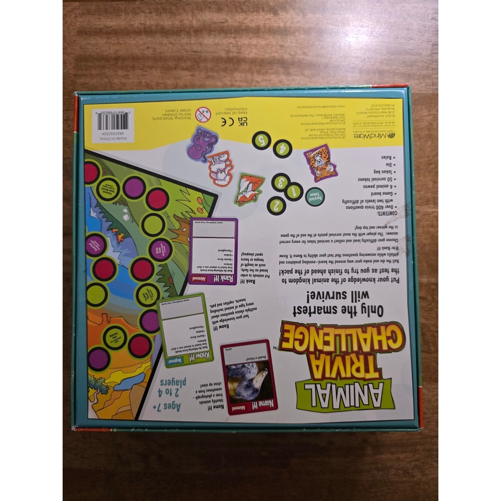MindWare Animal Trivia Challenge Board Game Educational Ages 7+ 2-4 Players