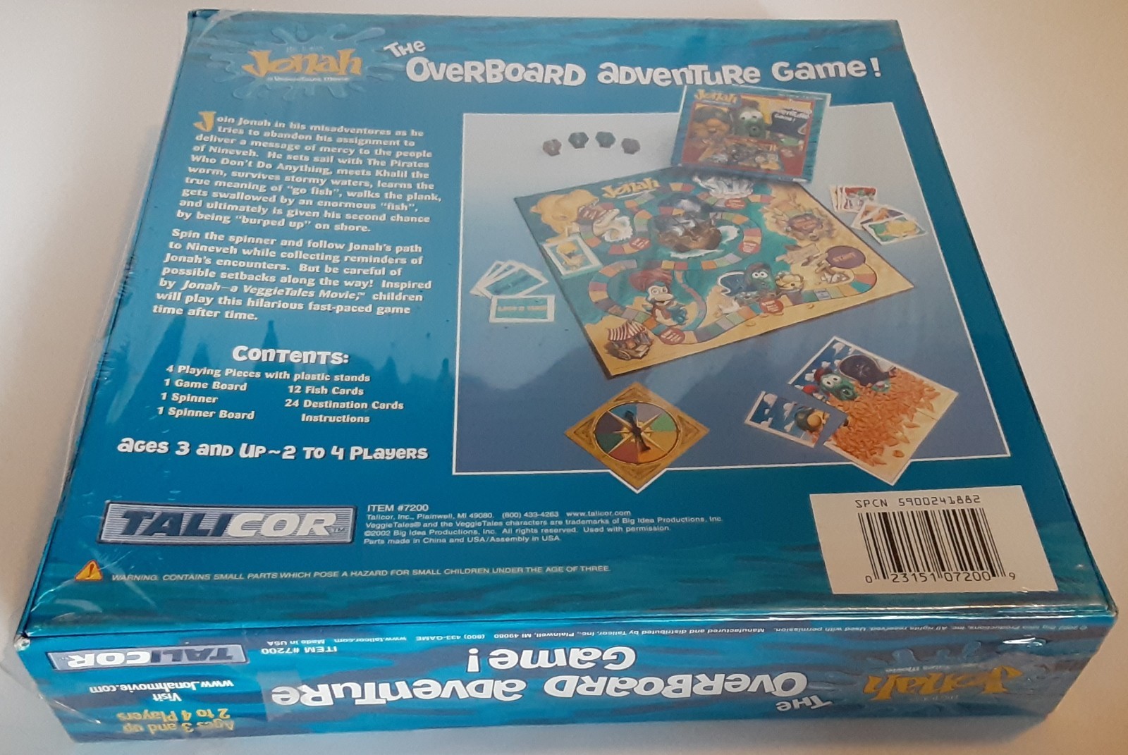 Veggietales Jonah Movie The Overboard Adventure Board Game 2002 Talicor 7200 New