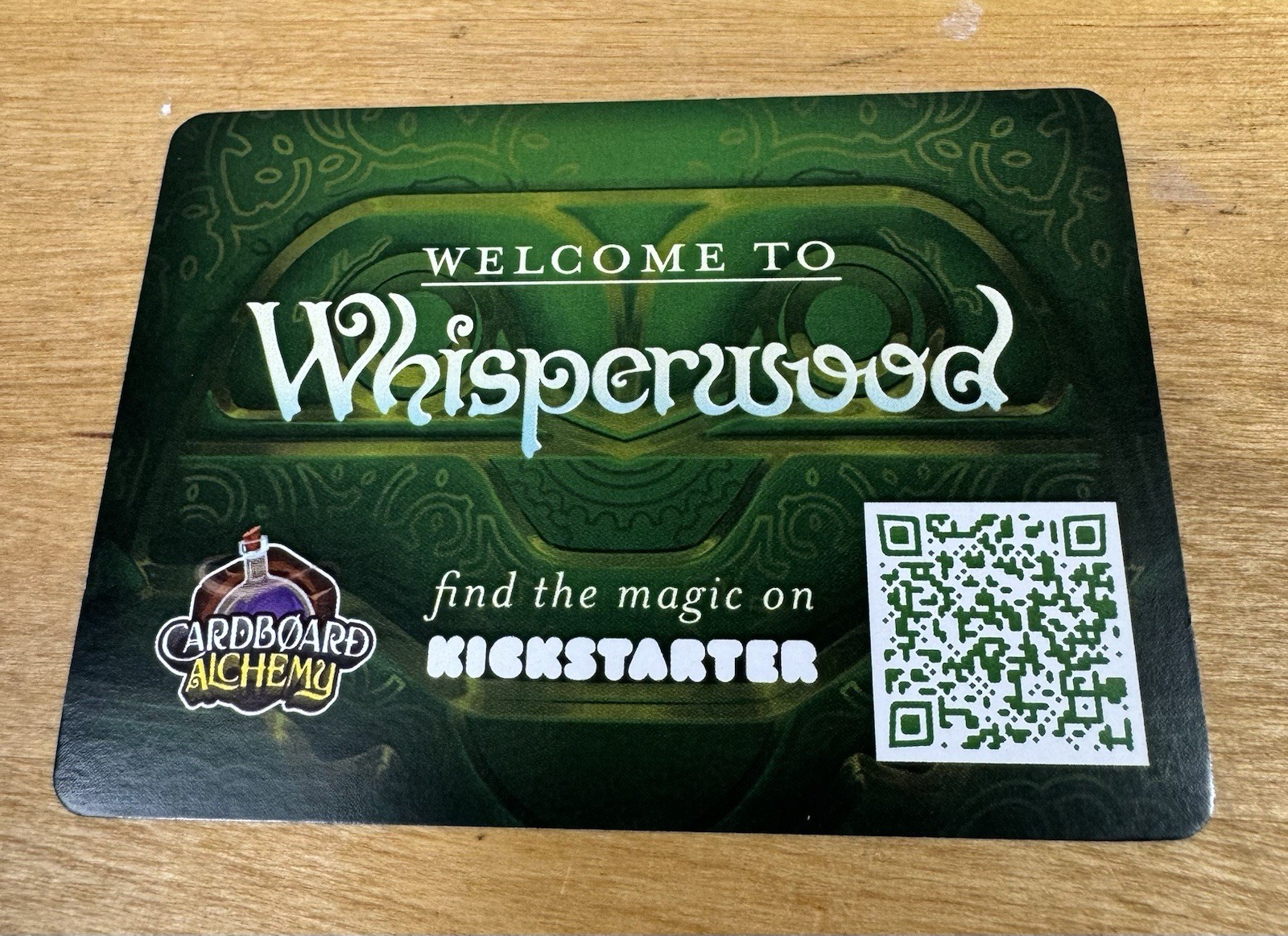 Whisperwood Cardboard Alchemy Promo Card Board Game Gen Con 2025 Preview Ad NEW