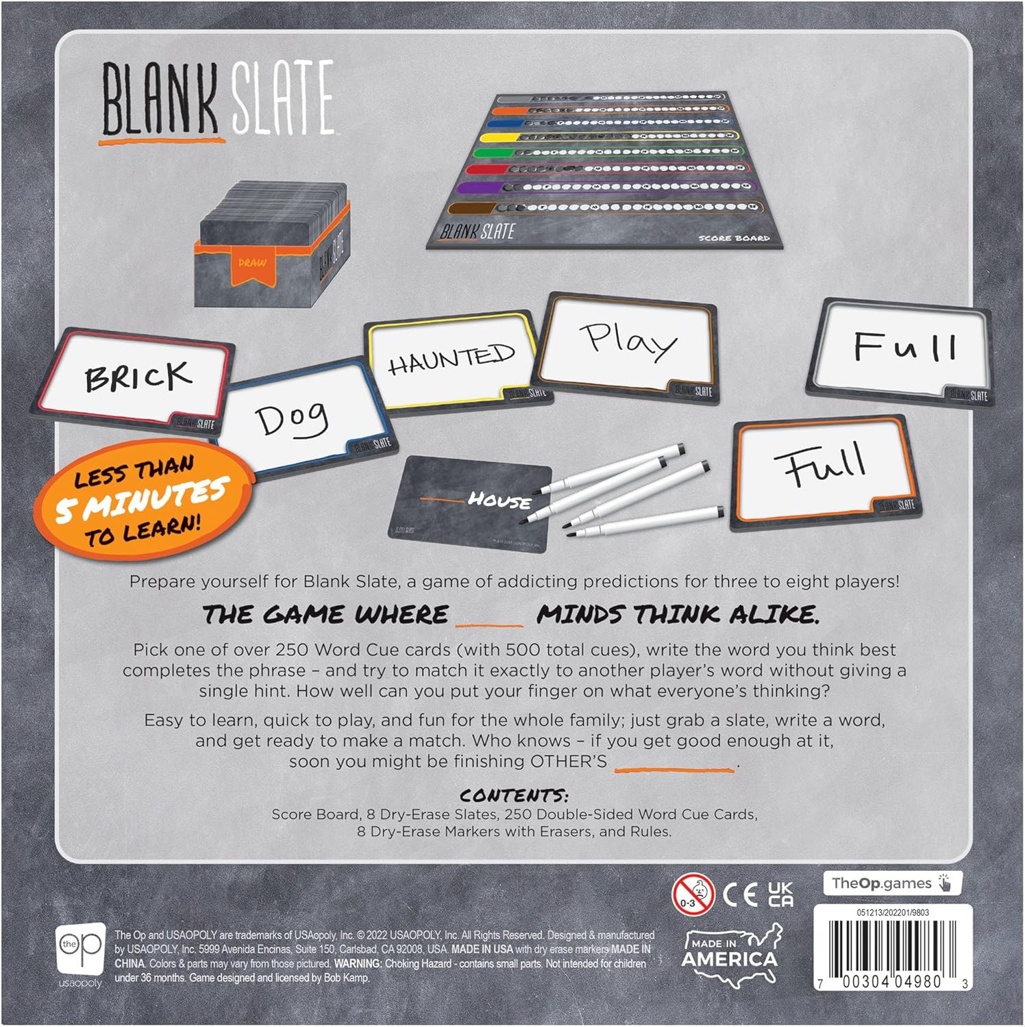 BLANK SLATE, Where Great Minds Think Alike, Fun Family-Friendly Board Game, Word