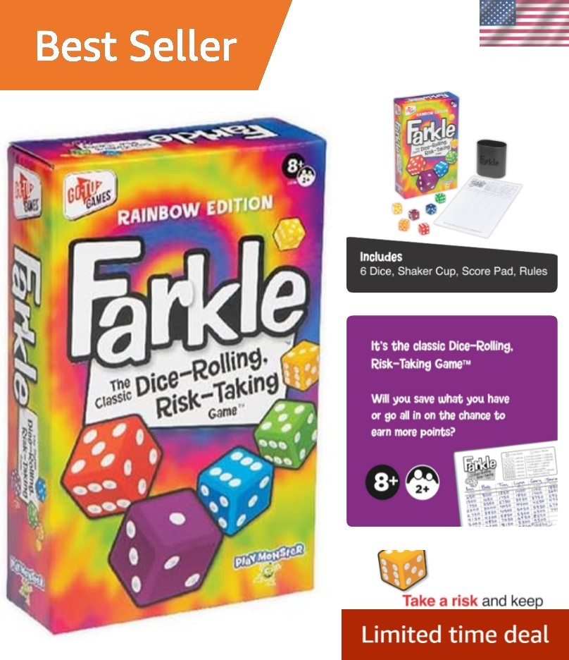Farkle Classic Dice Game – Rainbow Kids Games, Dice Games, Family Games, Trav…