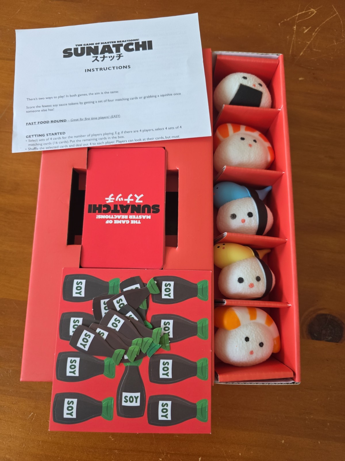 Sunatchi. Japanese Game of Master Reactions with Sushi Pieces. Played Once