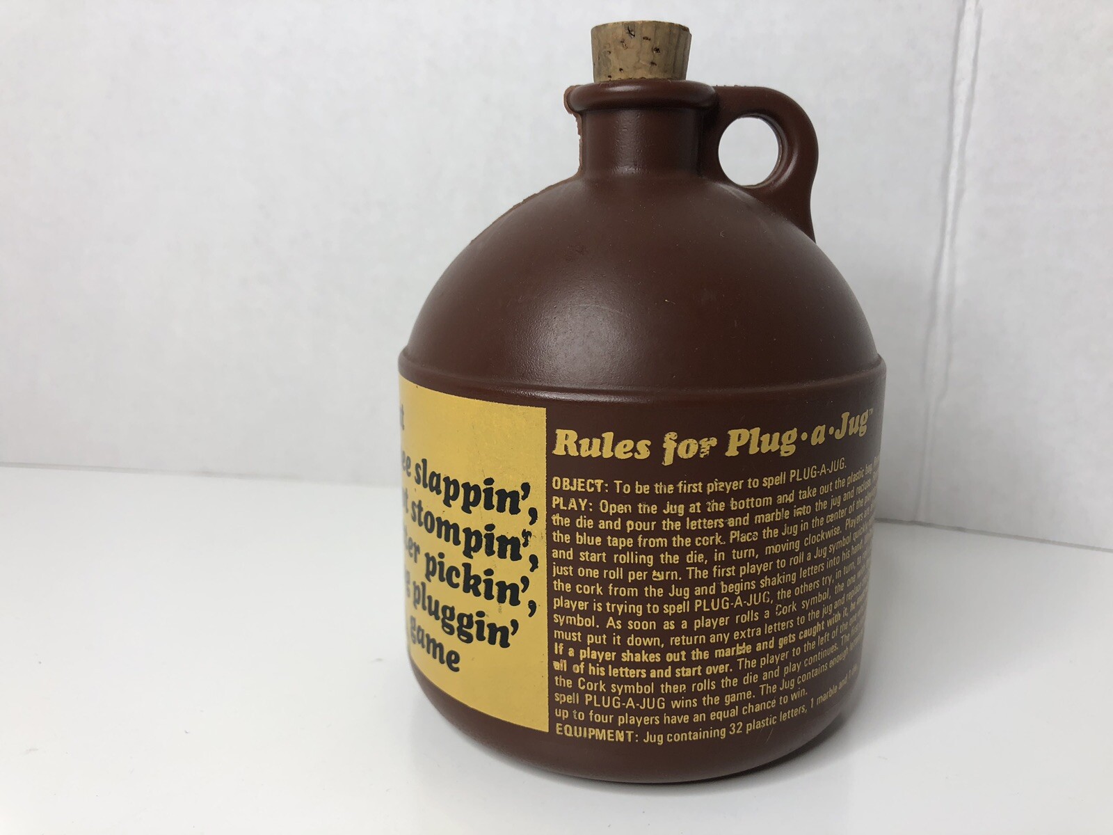VINTAGE 1969 Parker Brothers PLUG-A-JUG Game #18 ~ WHISKEY JUG with CORK ~ USA