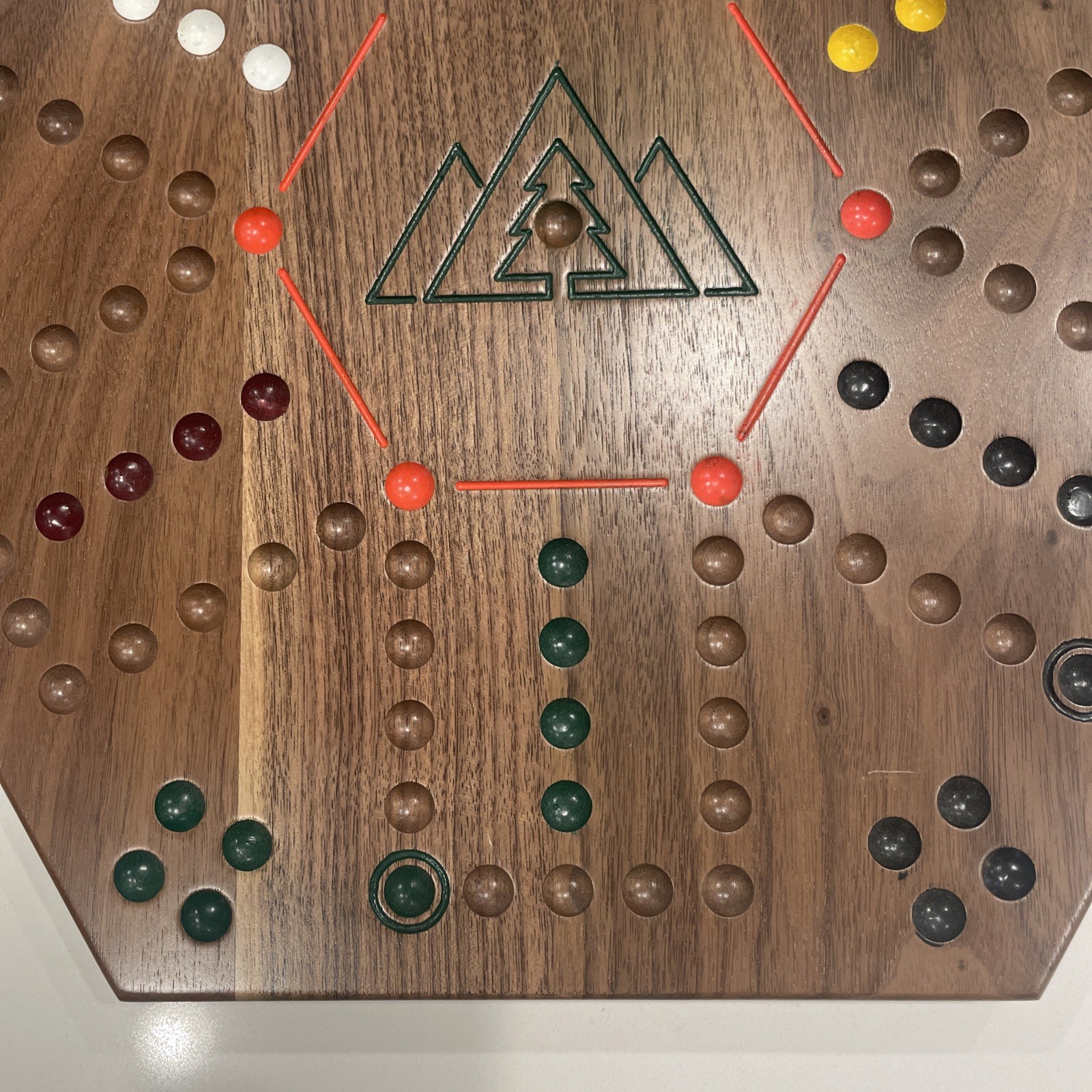 Carbles Board Game. Hand Made. Oak 4-6 Players