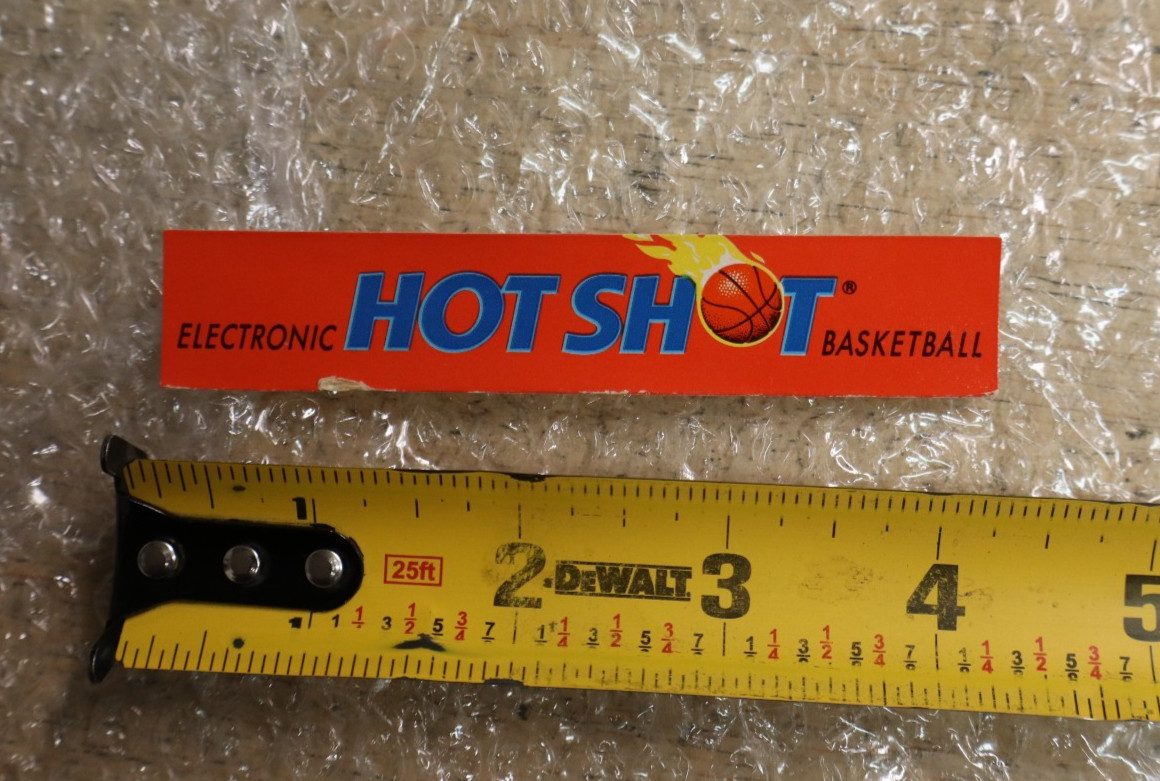 Vintage 1990 Electronic Hot Shot Basketball Game Original Decal Orange