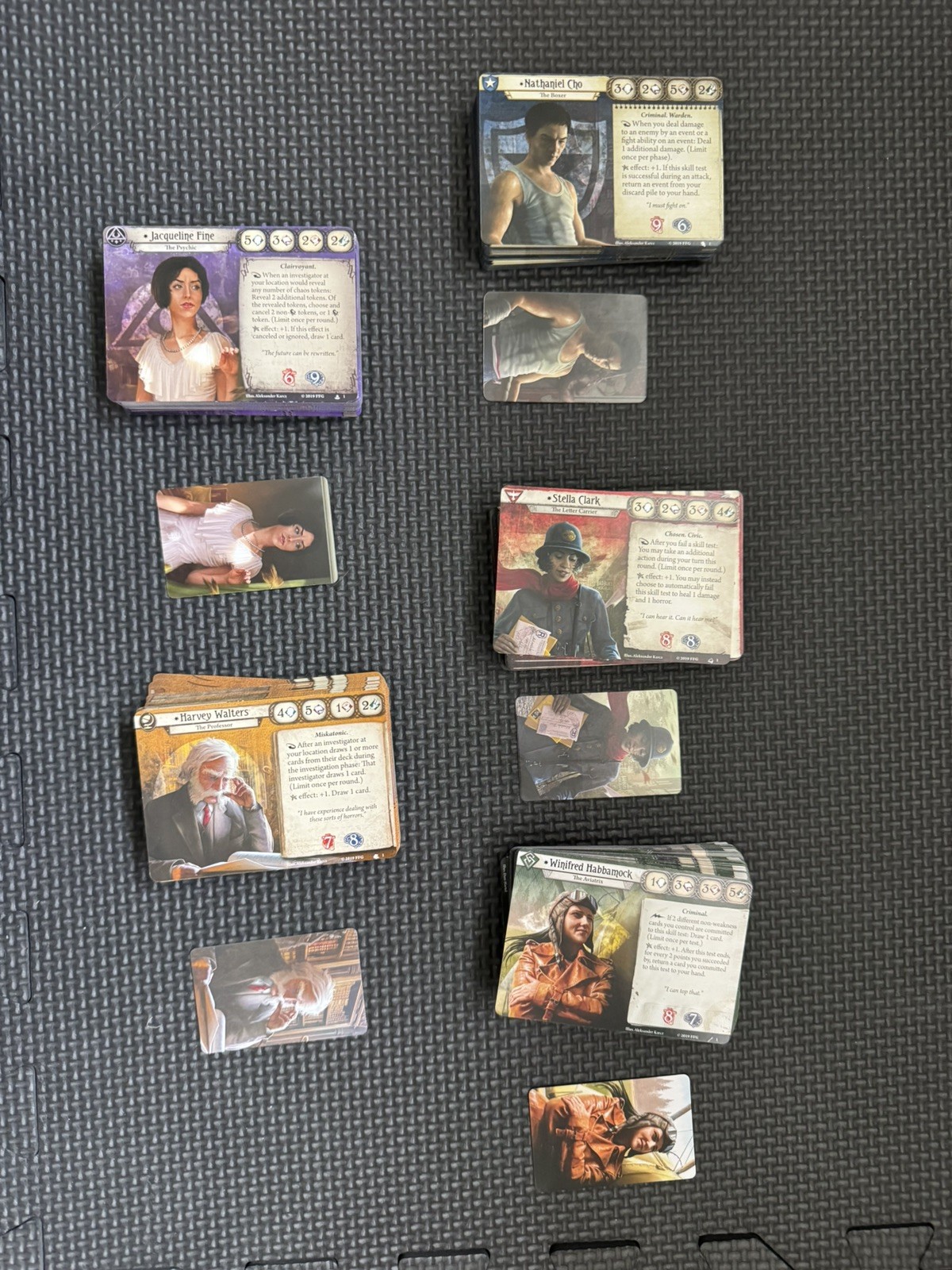 5 Original Arkham Horror Investigator Starter Sets Nathaniel Cho Jacqueline Fine