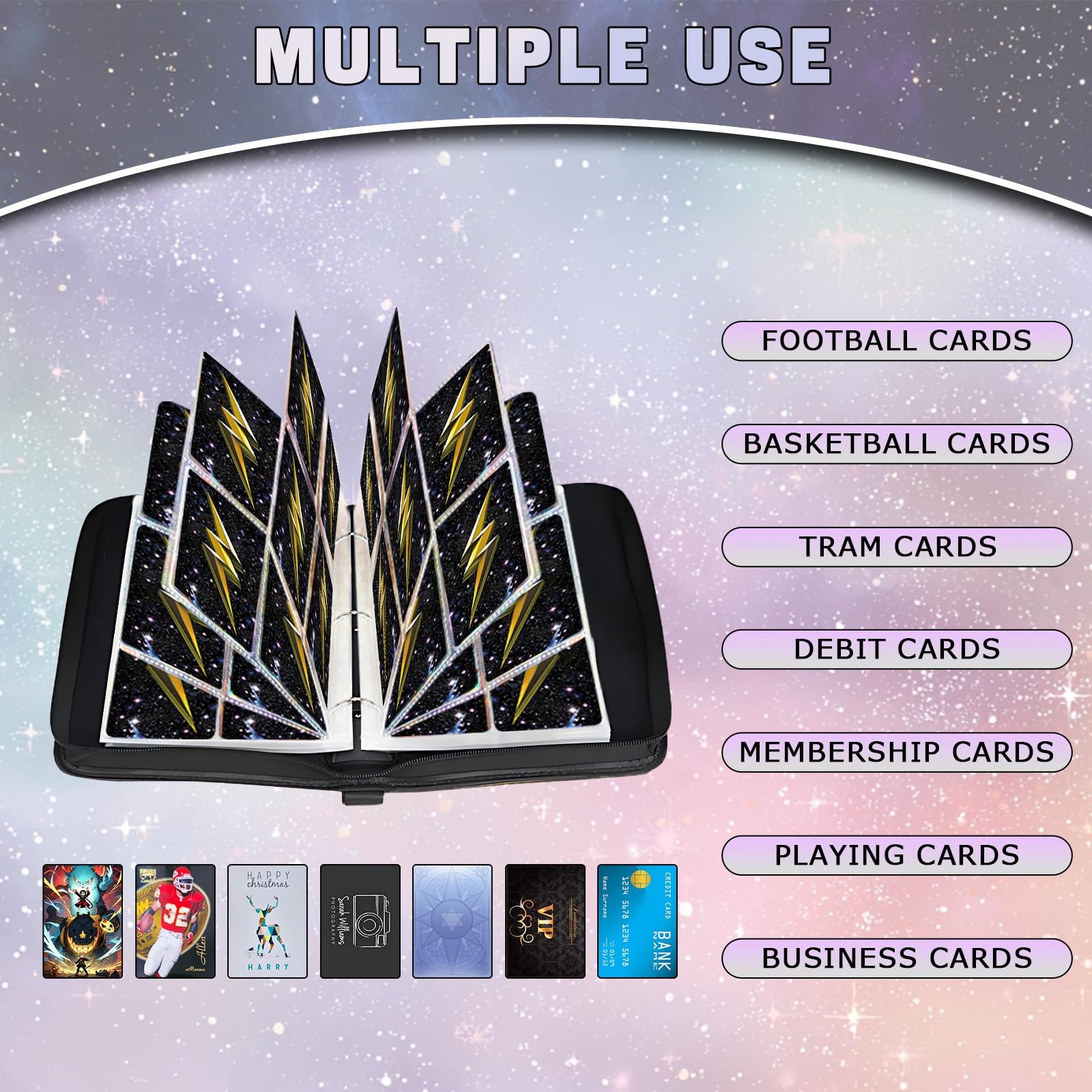 Card Binder for Trading with 440 Cards Capacity 55 Pages,Zipper 440-star