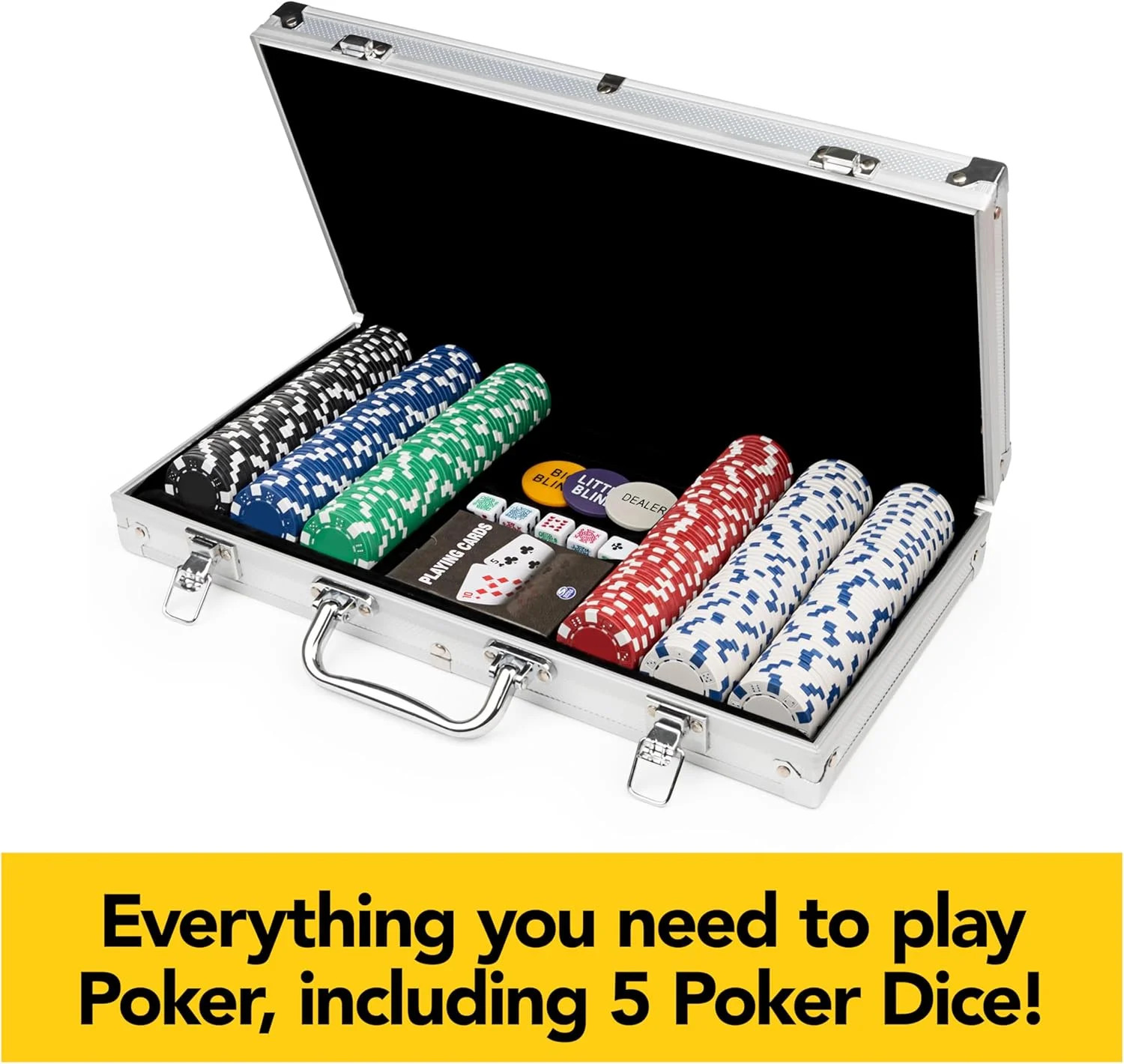 Spin Master Games, Cardinal Classics, 300-Piece Poker Set with Aluminum Carrying