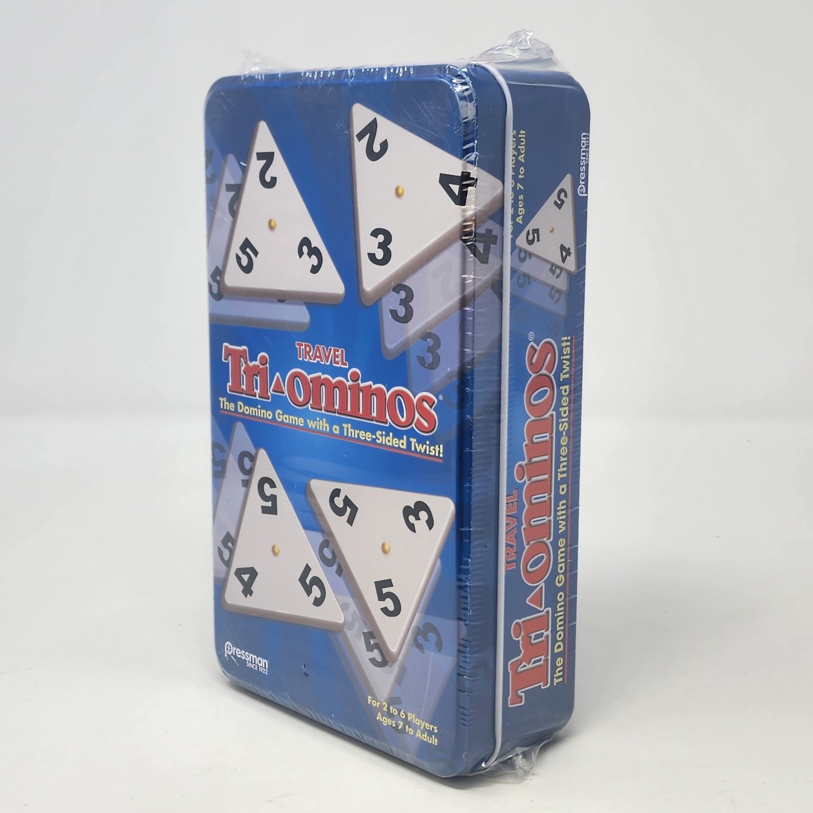 Pressman Travel Tri-Ominos Tin Game Factory Sealed 2017 Triangle Domino Game NEW
