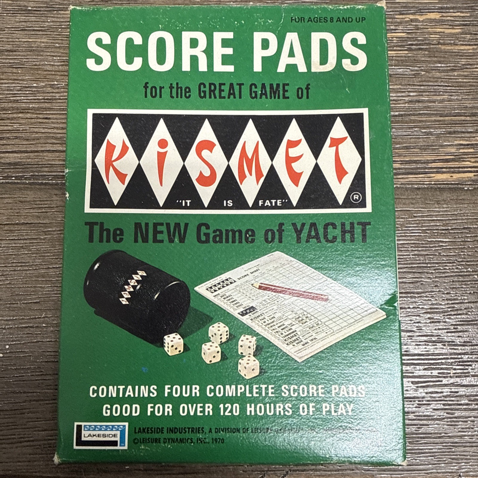 Score Pads Kismet Dice Game (1970) score pads 3 Unused Plus 2 Partials Plus