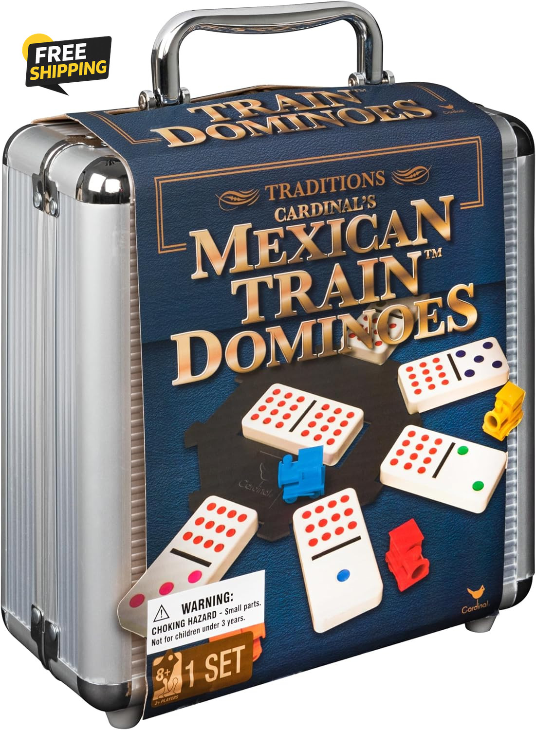 Spin Master Games, Mexican Train Dominoes Set in Aluminum Carry Case