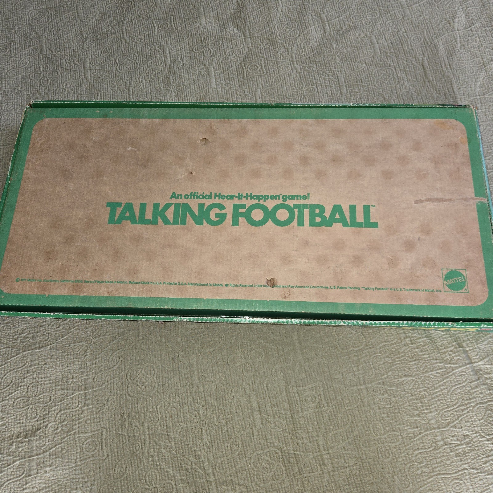 Mattel Talking Football Game – 1971 – Hear It Happen – COMPLETE- WORKING