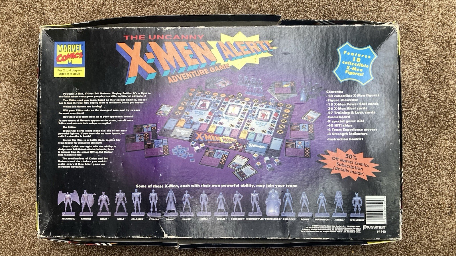 COMPLETE Uncanny X-Men Alert Adventure Game 1992 Pressman Board Game