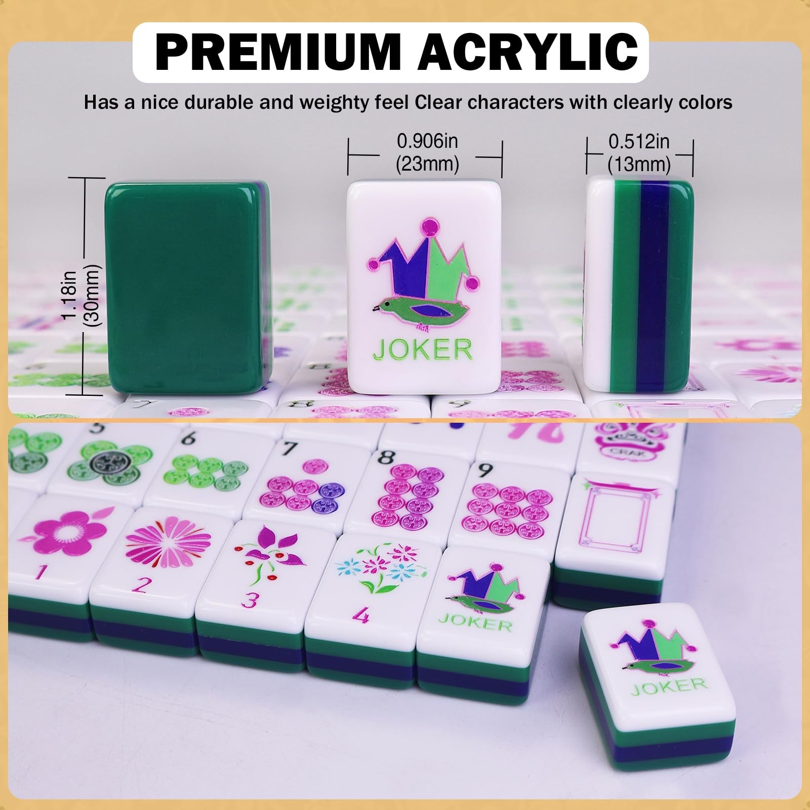 American Mahjong Game Set, Portable Carrying Bag,Acrylic 160 Tiles,Western Ma…
