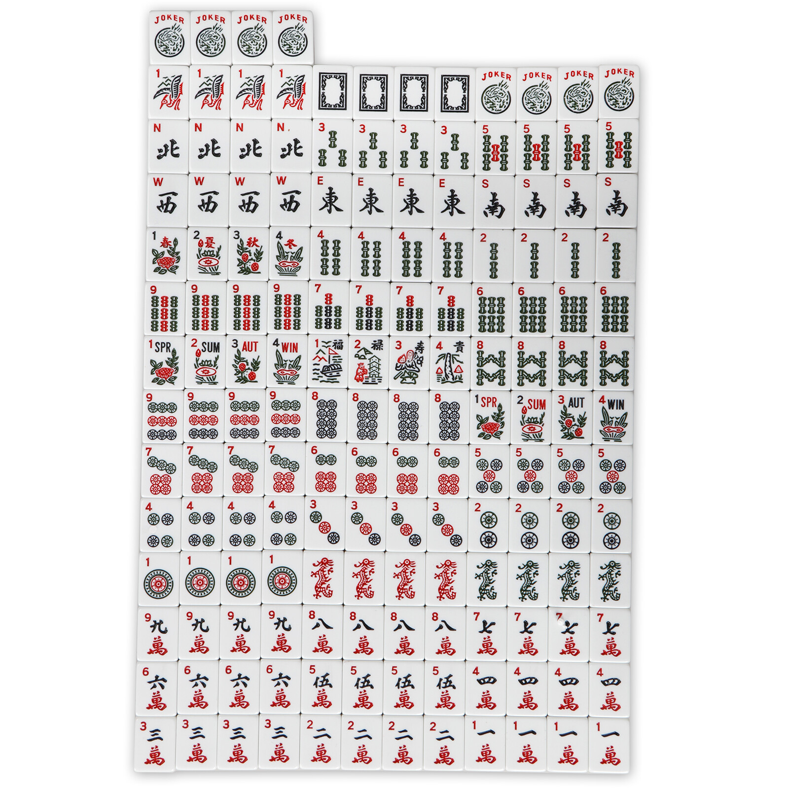 American Mah Jongg 166 Tile Mahjong Set 4 All-in-One Rack Pushers w/Portable Bag