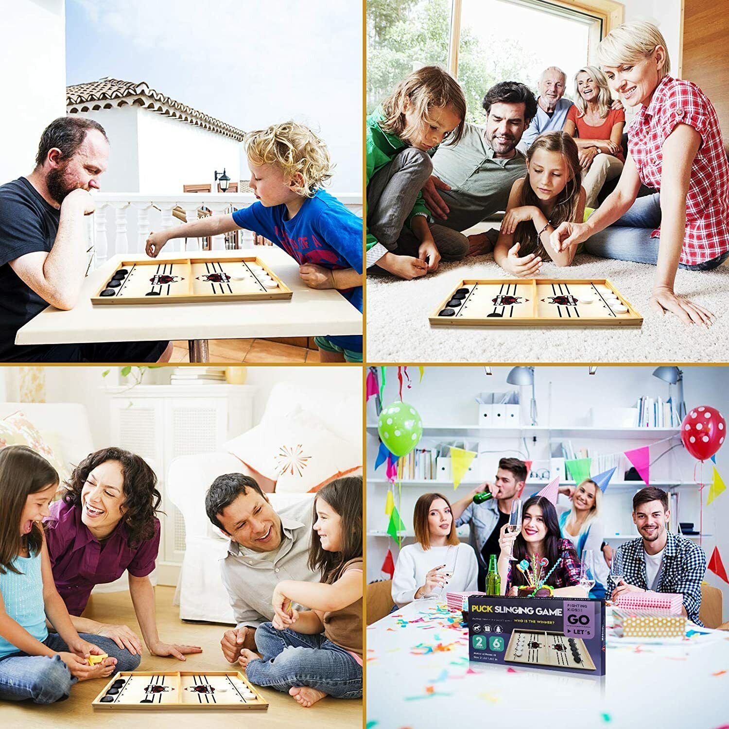 Large Fast Sling Puck Game Large Size Desktop Winner PK Board Game Toy Gift 21″
