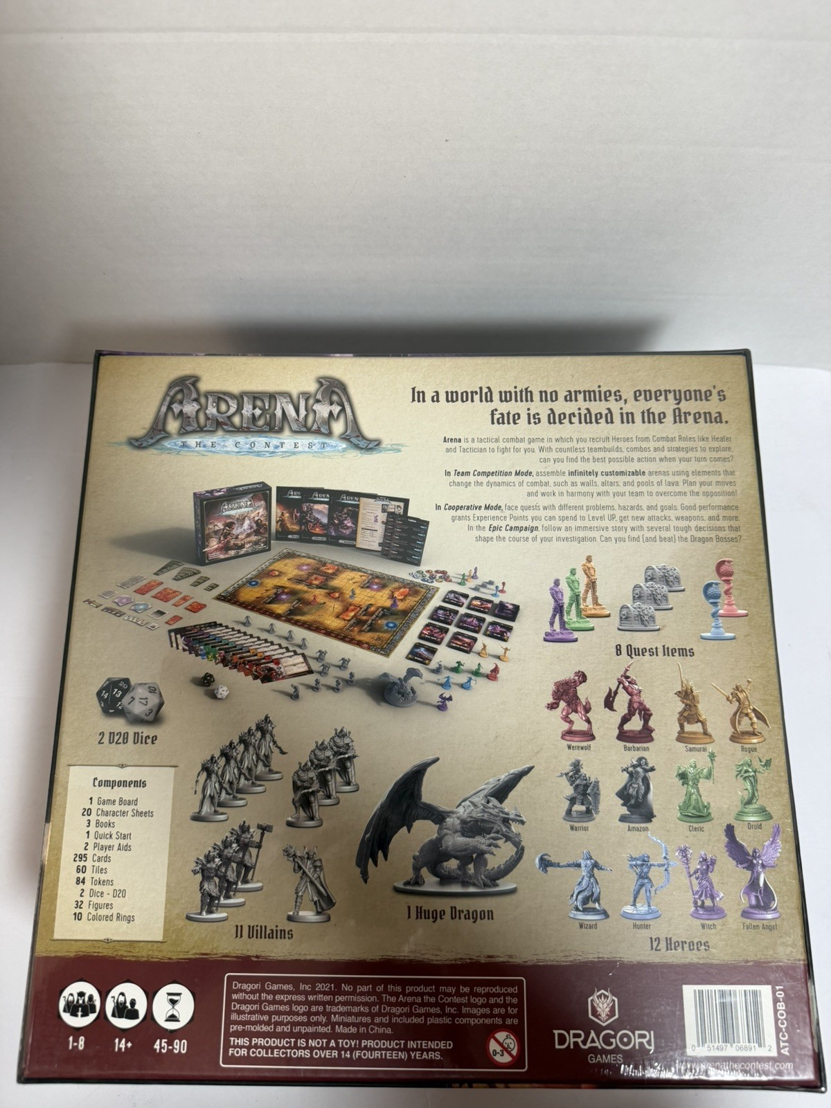 Dragori Games, Arena: The Contest Board Game- Brand New, SEALED