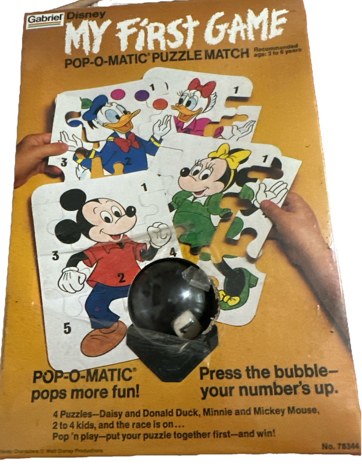 NEW SEALED GABRIEL DISNEY MY FIRST GAME POP O MATIC PUZZLE 1977 Mickey Mouse