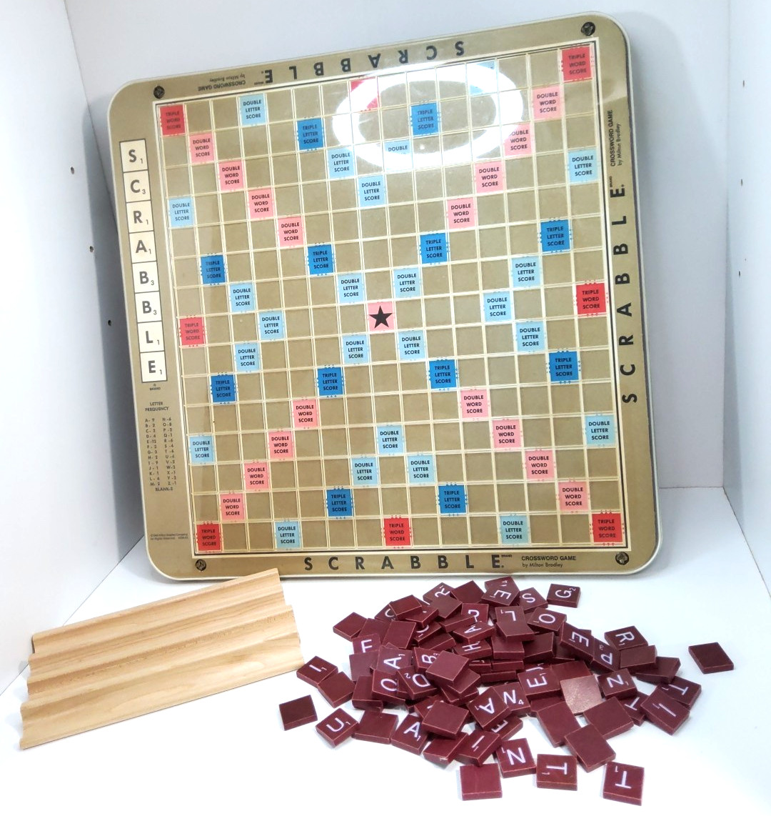 Scrabble Game Deluxe Edition Turntable 4034 1989 Milton Bradley FOR PARTS
