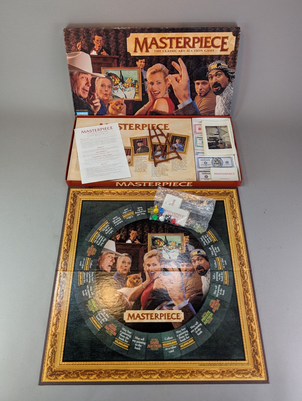 VINTAGE Masterpiece Art Auction Game COMPLETE Parker Brothers 1996 90s