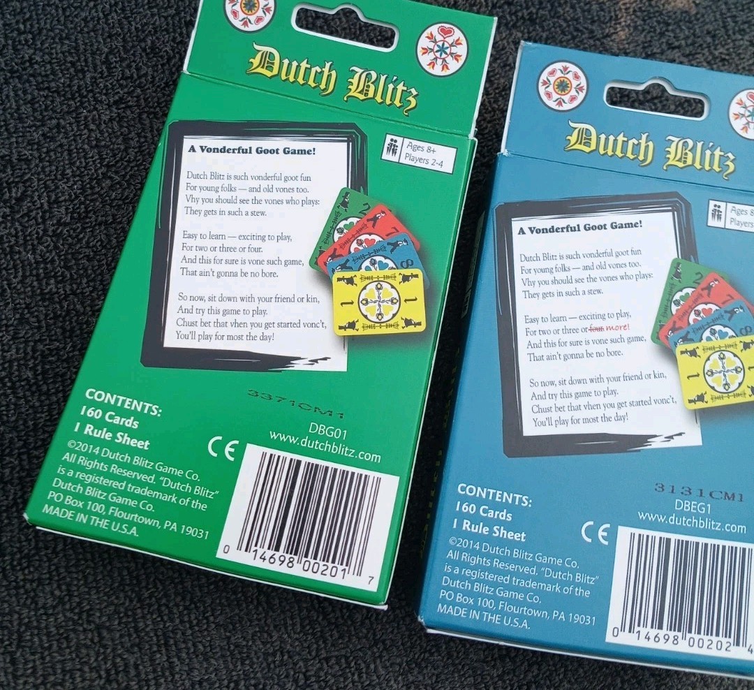 Lot 2 Dutch Blitz Sets: Original + Expansion Packs Both w/Sealed Cards Fst Ship