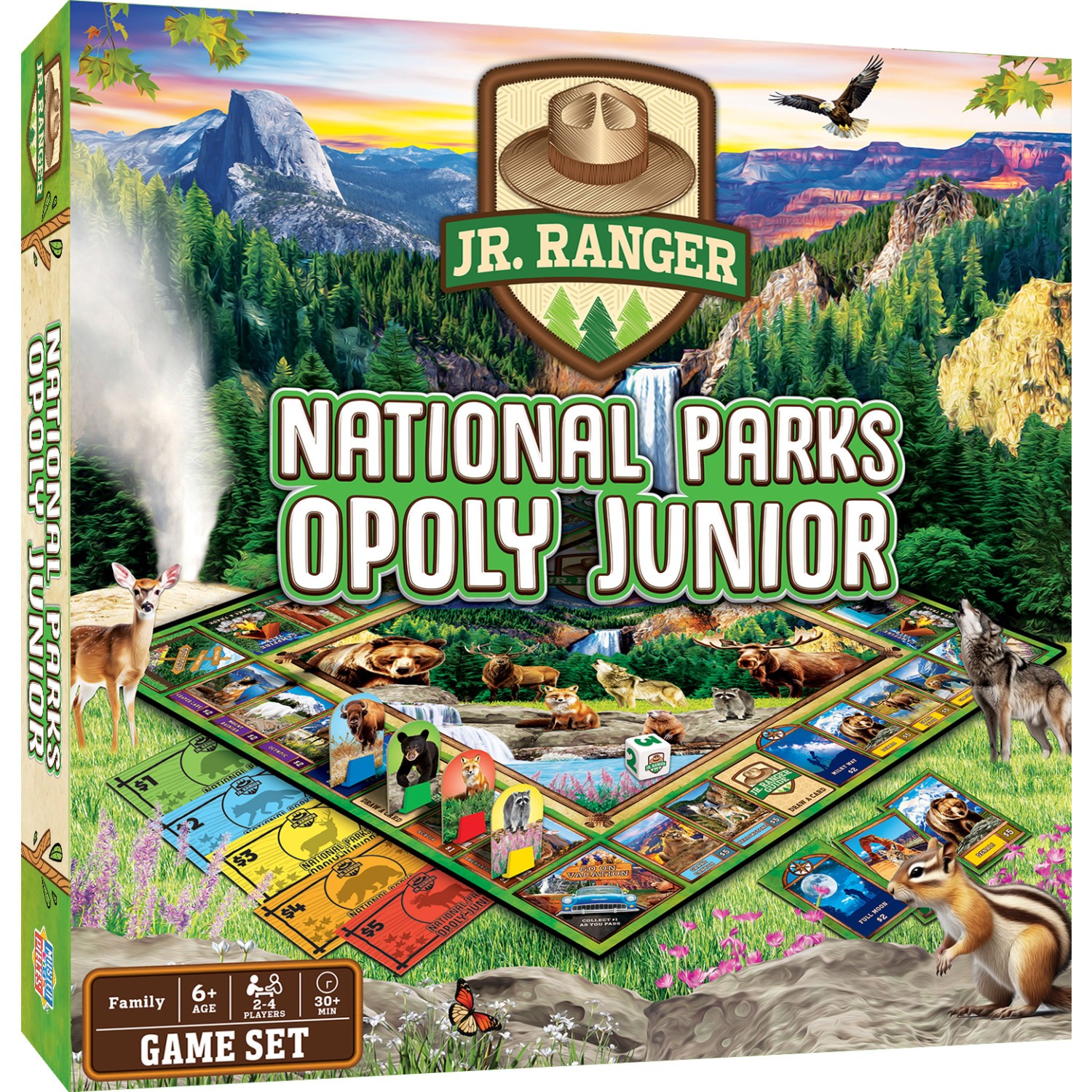 MasterPieces – Jr. Ranger Opoly Junior – National Parks Board Game for Kids