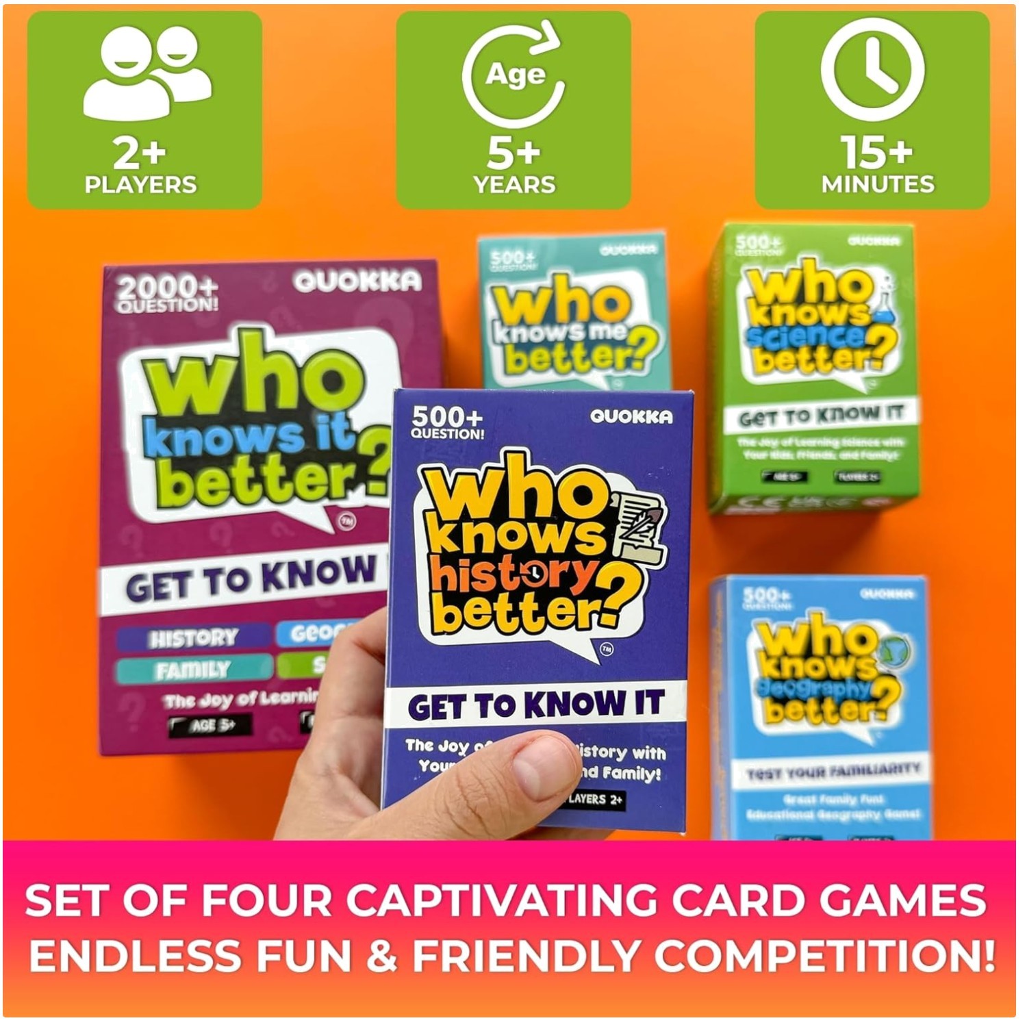 Family Quiz Night Game Bundle – History, Geography, Science