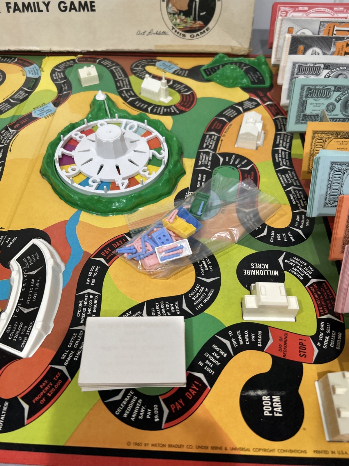 Vintage The Game of Life 1960 board game Milton Bradley Made In USA Complete