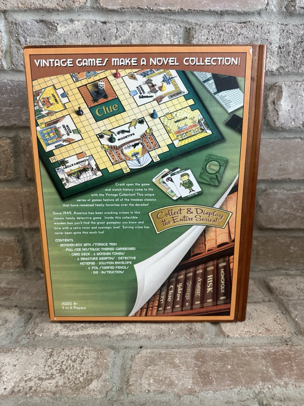 Parker Brothers Clue Vintage Collection Wooden Box Board Game 8+ 2003 008-41251