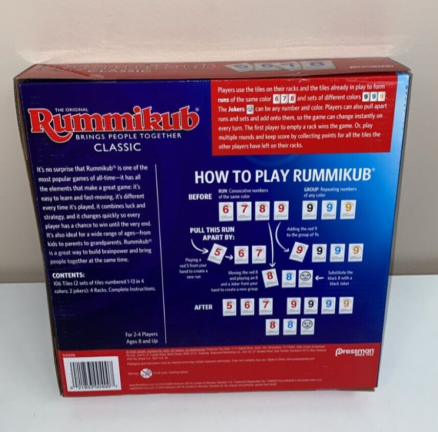 The Original Rummy Tile Game Rummikub Board Game 2 – 4 Players NEW Sealed
