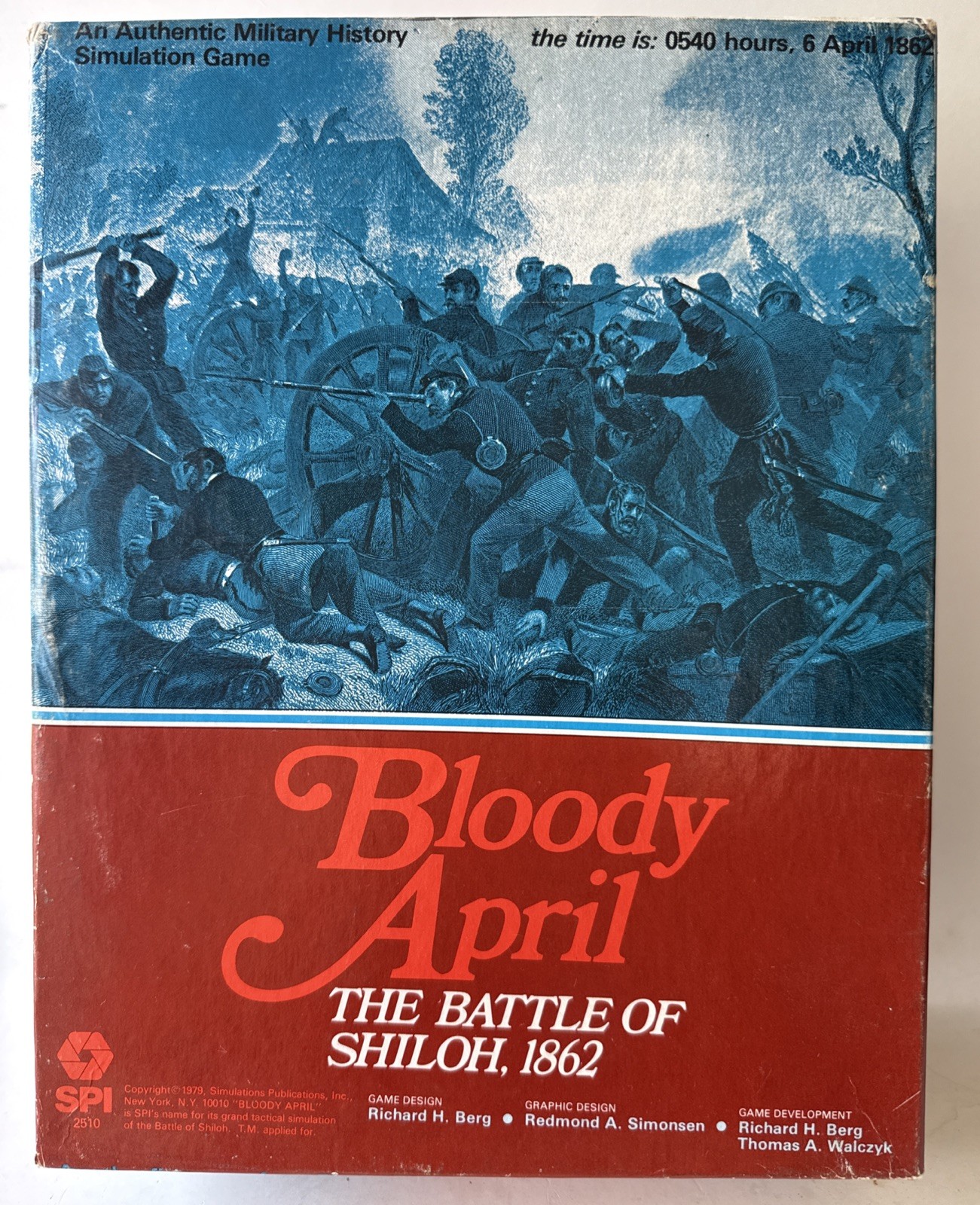 SPI BLOODY APRIL THE BATTLE OF SHILOH 1862 War Game, 1979 Punched