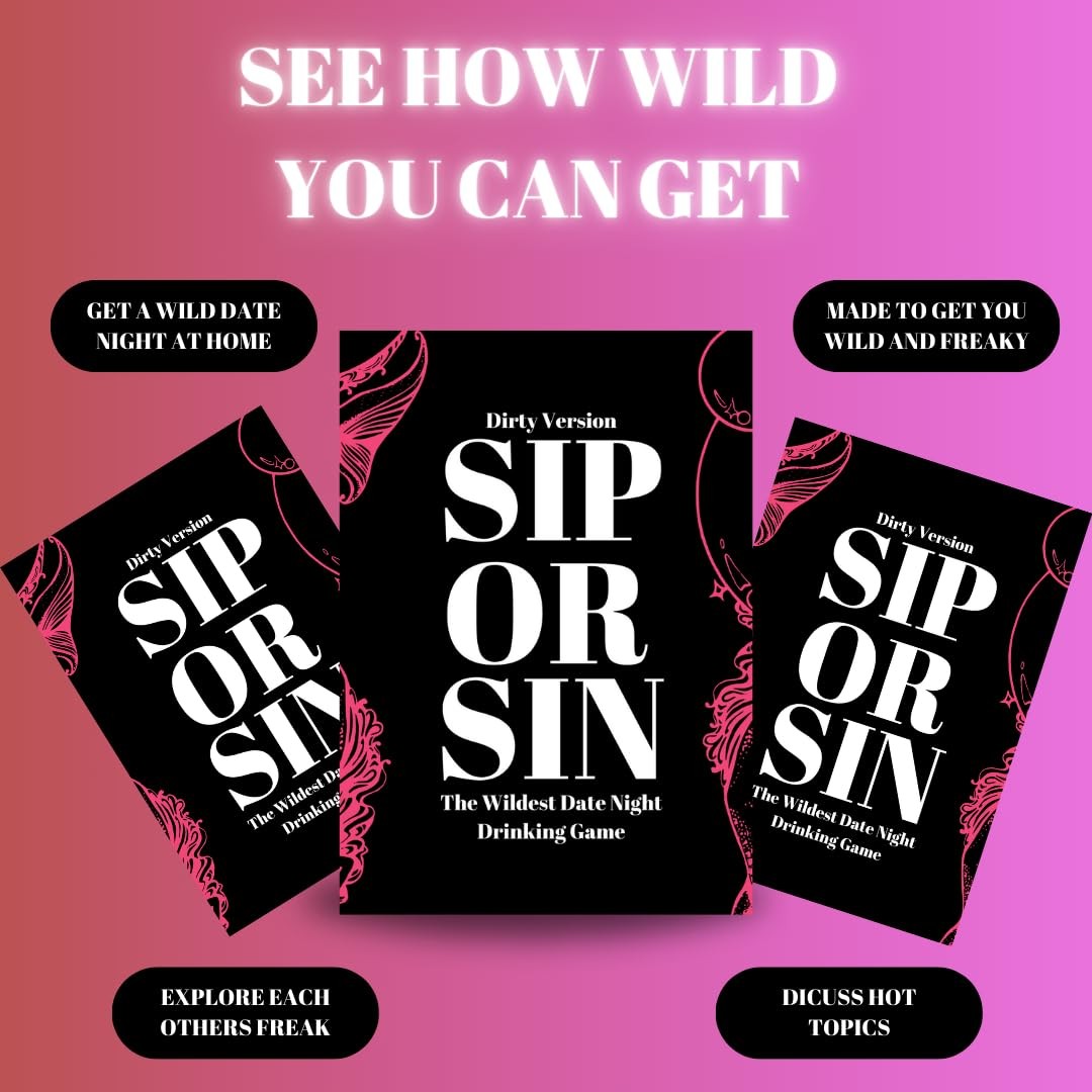 Sip or Sin Drinking Couple Game – Freaky Couples Game for Romantic Date Night, A