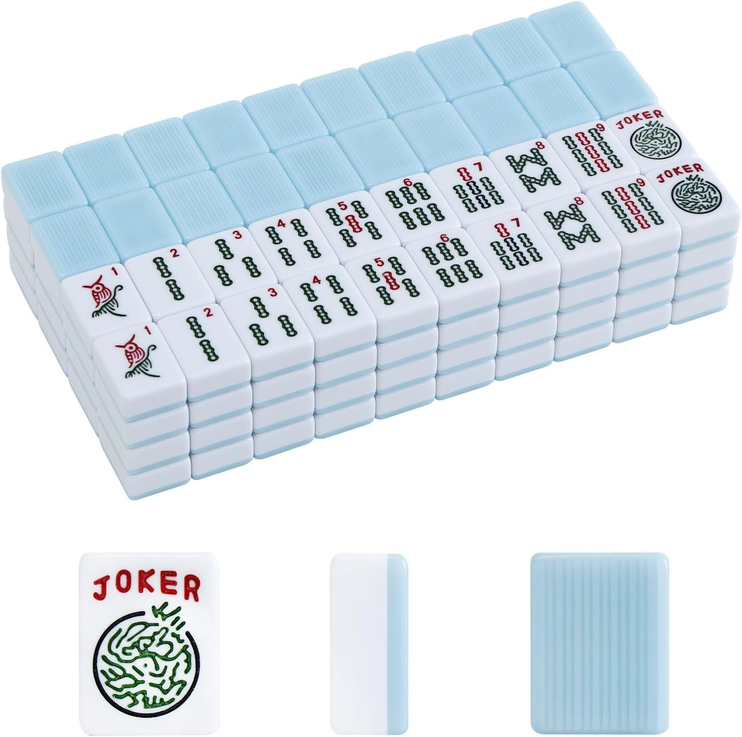American Mahjong Tiles Set, 166Pcs 1.2’’ Light Blue Tiles Only Set