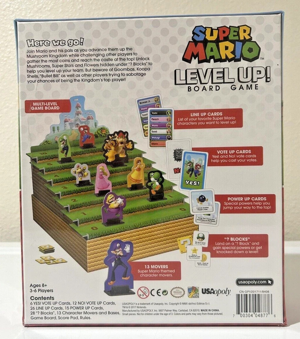 Super Mario Level Up! Board Game USA Multi Level Board Game Brand New Sealed