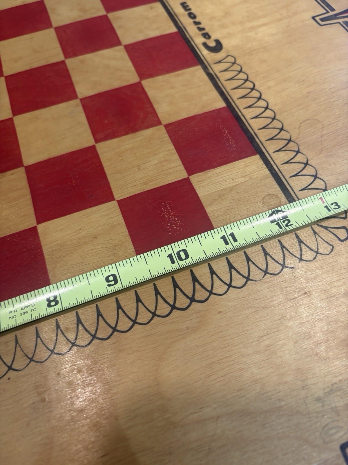 Vintage Carrom Game Board Model 106 Wood Two-Sided 28″ x 28″ w/ Corner Nets.