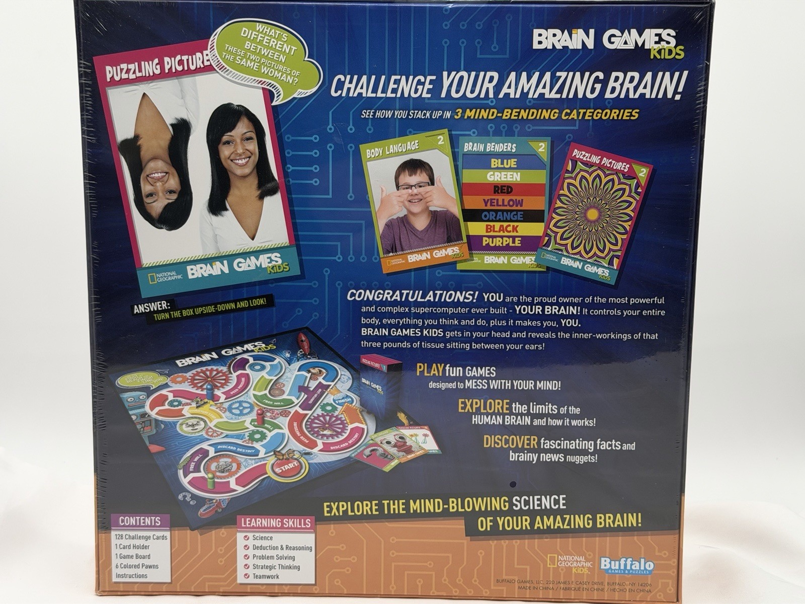 National Geographic Brain Games Kids Board Game Factory Sealed Buffalo Games New
