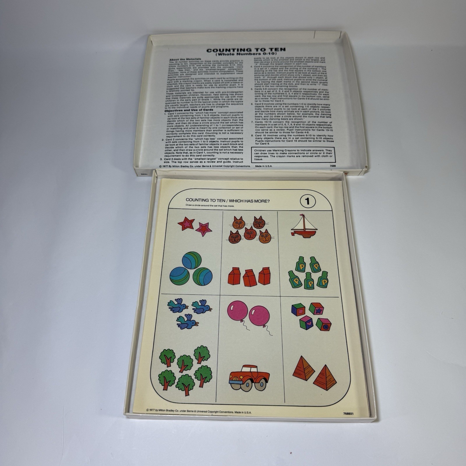 Milton Bradley Counting To Ten Write On Wipe Off Educational Game 1977 7688 0-10