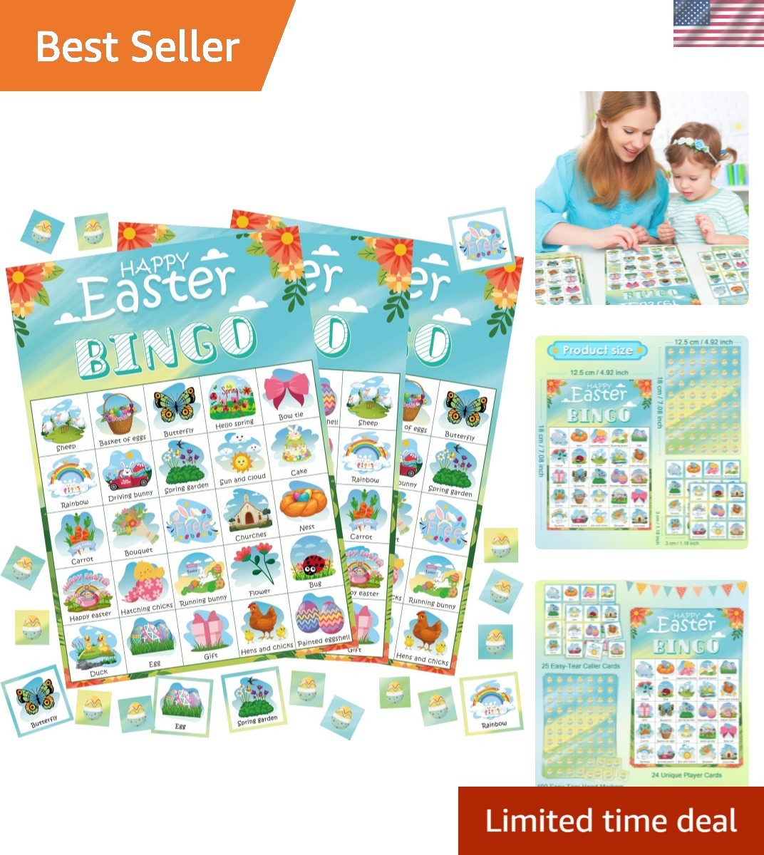 Easter Bingo Games for Kids | Easter Crafts Toys for Boys Girls Adults Teens,…