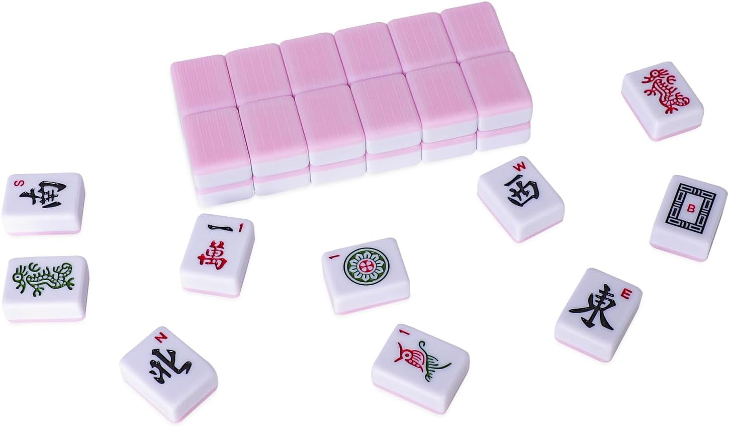 American Mahjong Tile Set 166 Pink Back Tiles 1.2 Inch Tiles Only Game Set