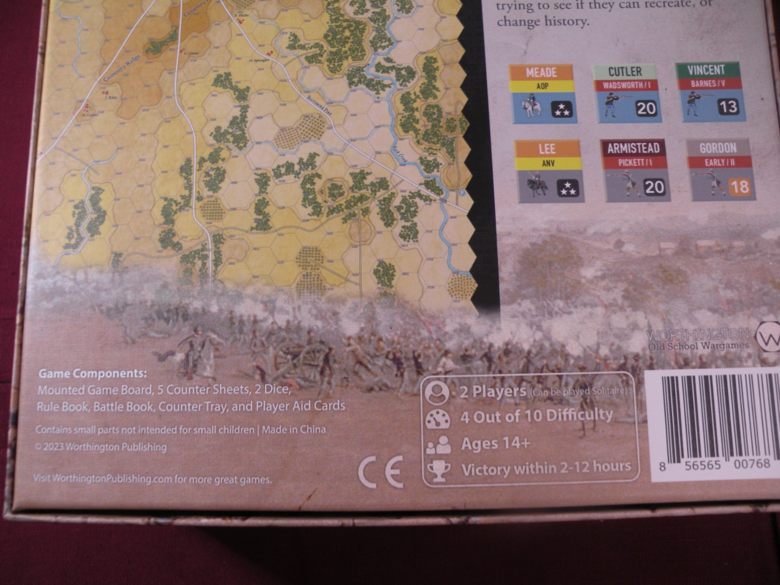 Gettysburg July 1-3 1863 Boardgame Worthington New Open Box Unpunched