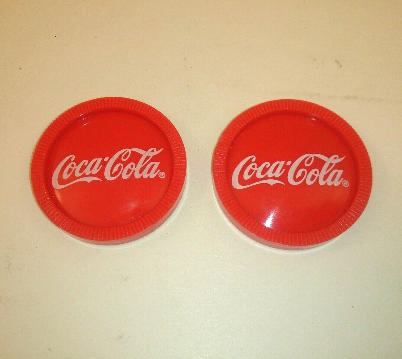 2 x Red Coca Cola Checkers Game Replacement Pieces Parts Checker
