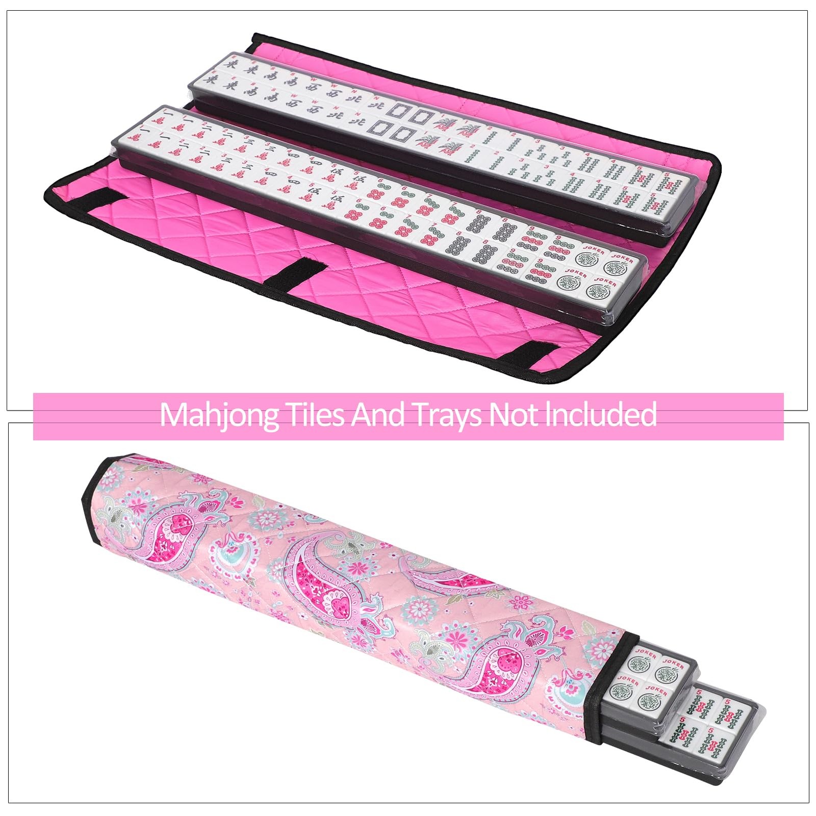 Pink Mahjong Bag(Empty Bag Only), American Mahjong Set Carrying Bag with Wrap…